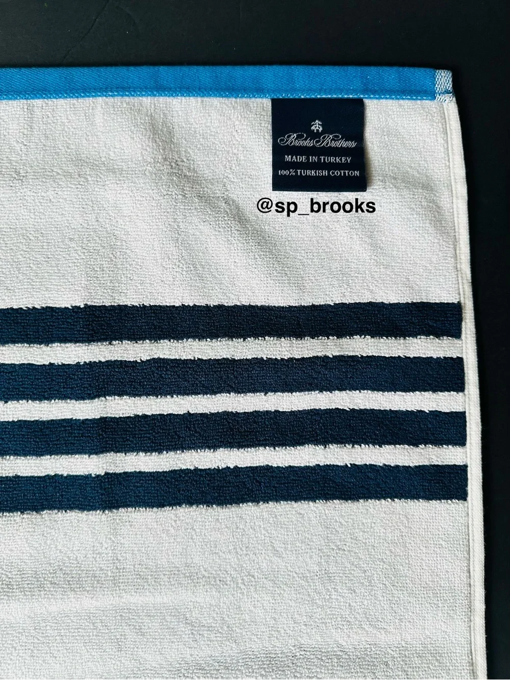 🎁2PC Brooks Brothers Bath Mats - Turkish Cotton Bath Mats - Stripe - 30.5x19.5